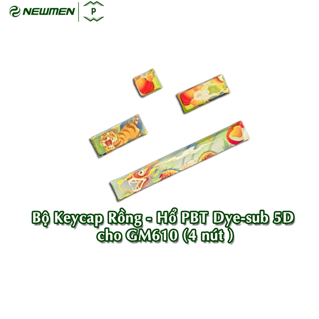 Bộ Keycap Newmen Rồng - Hổ PBT Dye-sub 5D cho GM610/GM680/GM840 (4 nút ) - Hàng chính hãng