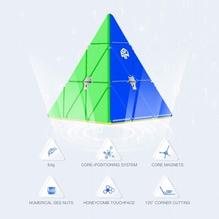 Rubik GAN Pyraminx M Có Nam Châm Cao Cấp Sticleless Enhanced, Explore, Standard