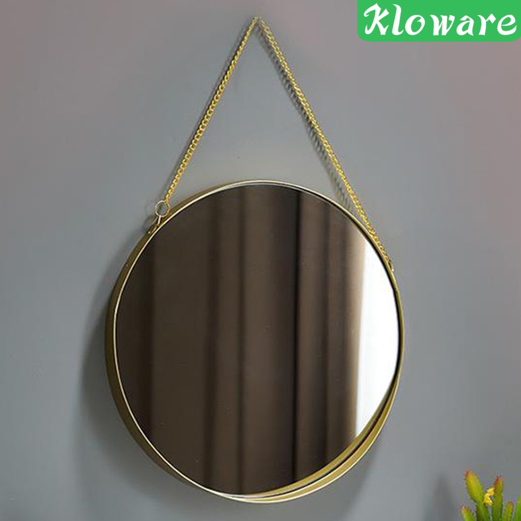 [Kloware] Gương Tròn Gắn Tường Trang Điểm Trang Trí Phòng / Trang Điểm Khung Màu Vàng