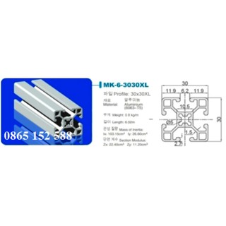 Thanh nhôm định hình 3030xl