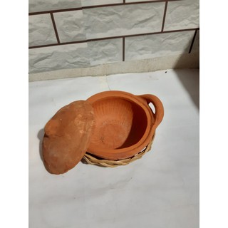 200. Bộ nồi đất và rế tre 15 cm