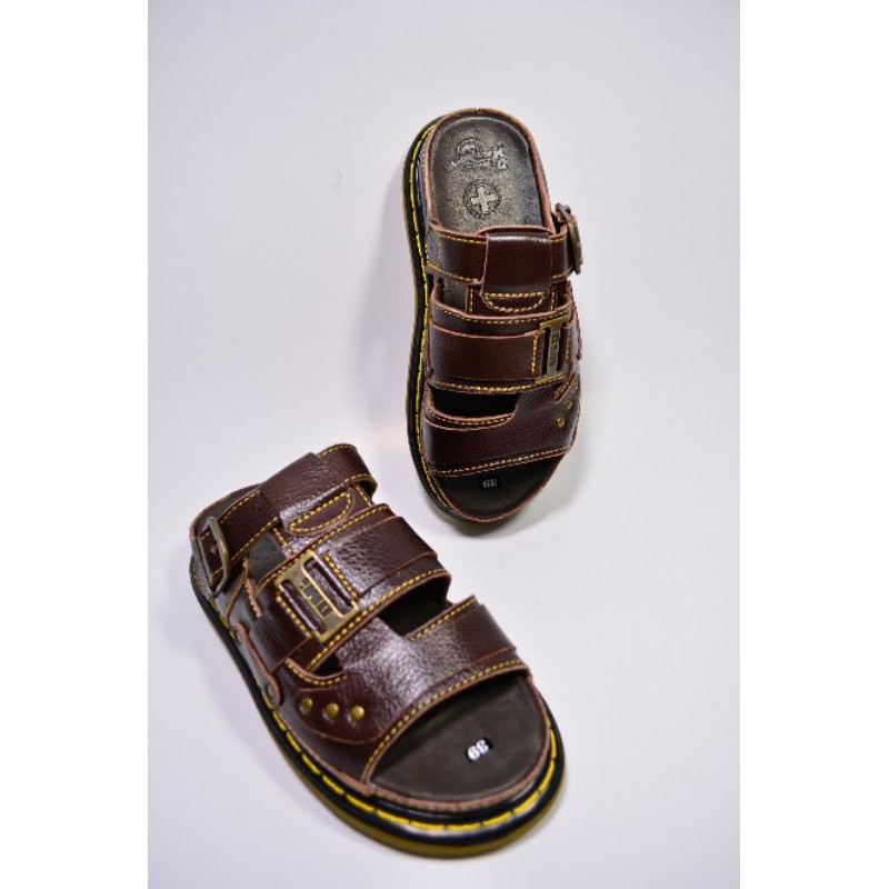 Dép Nam Quai Ngang Da Bò Cao Cấp Doctor Dr.Martens Hàng VNSX - Mã D16