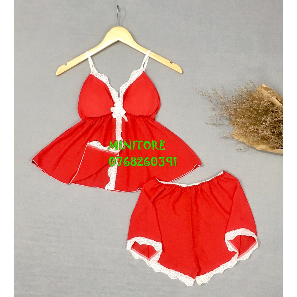 [DƯỚI 55KG] BỘ VOAN CROPTOP CÓ MÚT , VOAN MỎNG MÁT MẶC NGỦ BAO ĐẸP SEXY - HÀNG XƯỞNG NHÀ MAY ĐƯỜNG MAY KỸ