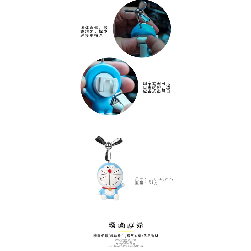 Kẹp Khuếch Tán Nước Hoa Hình Doraemon Gắn Điều Hòa Xe Hơi