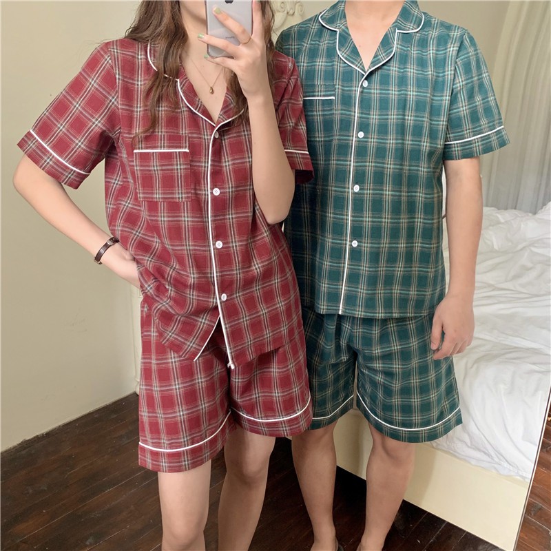 (ORDER) Pyjama đôi nam nữ caro AK1563