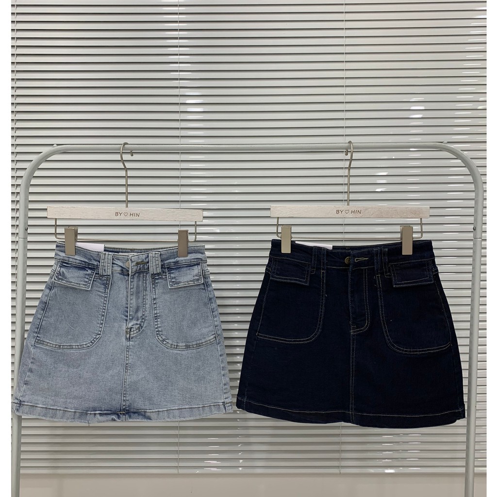 CV133 - 	CHÂN VÁY JEANS  CHỈ NỔI 2 TÚI TRƯỚC9916 | BigBuy360 - bigbuy360.vn