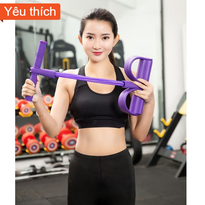 Dây Kéo Đàn Hồi 4 Ống Cao Su Tập Thể Dục, tập Gym Tại Nhà Tập Toàn Thân Nâng Cao Sức Khỏe