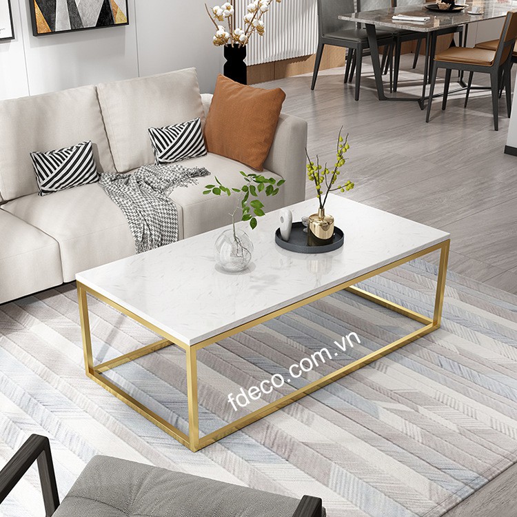 Bàn sofa mặt đá chữ nhật