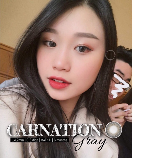 Kính áp tròng 6 tháng CARNATION GRAY áp tròng 14,2mm - Xám tây sáng nhẹ nhàng (K3005)