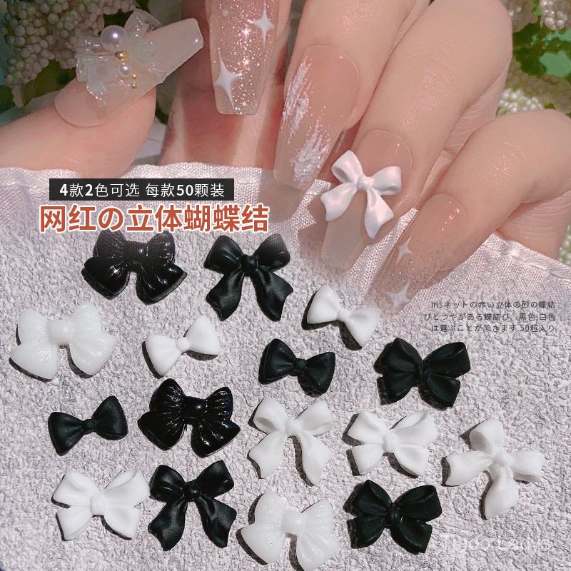 Bộ 50 phụ kiện đính trang trí móng tay nghệ thuật đẹp mắt
