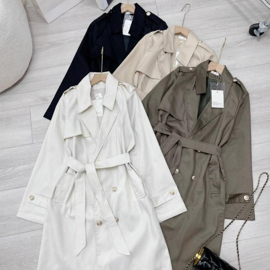 Áo khoác măng tô kaki dáng dài