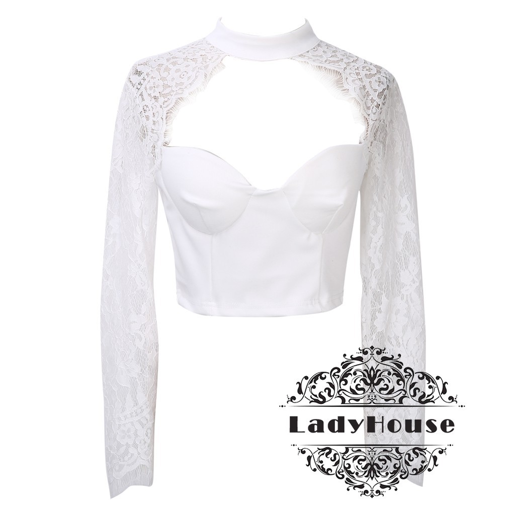 Áo Croptop tay dài nâng ngực thời trang dành cho nữ