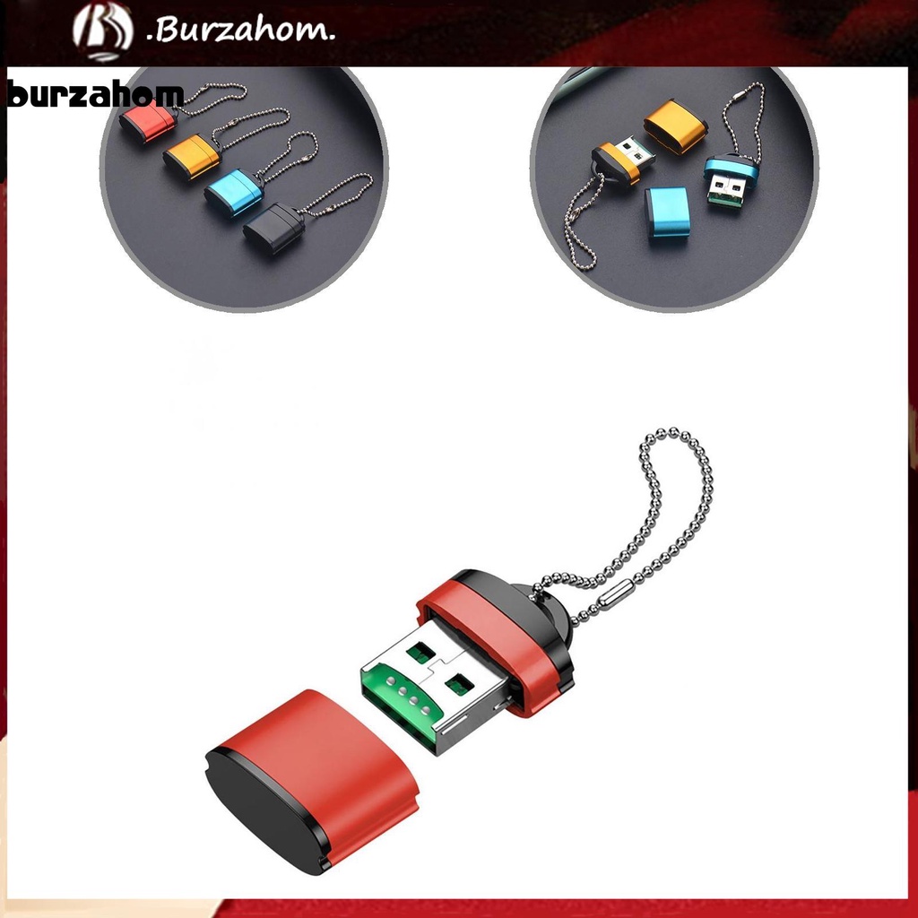 Đầu Đọc Thẻ Nhớ Usb Tf Thiết Kế Nhỏ Gọn Chống Rỉ Sét Có Móc Treo Tiện Dụng