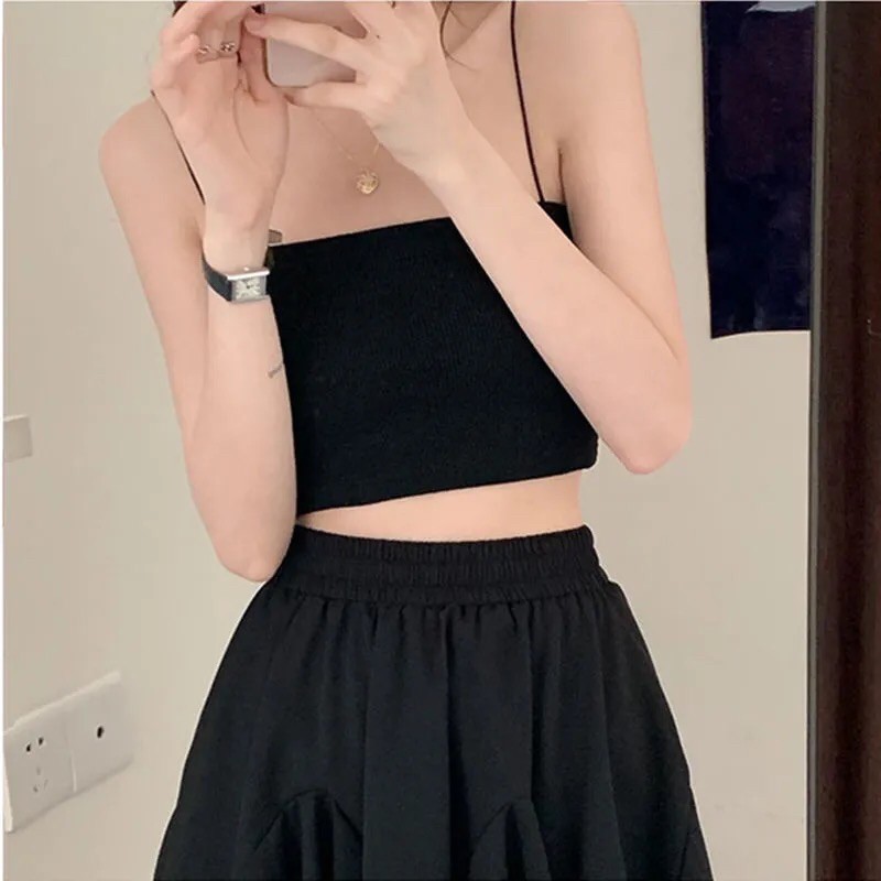 Áo 2 dây croptop trơn (Có ảnh thật) Freesize