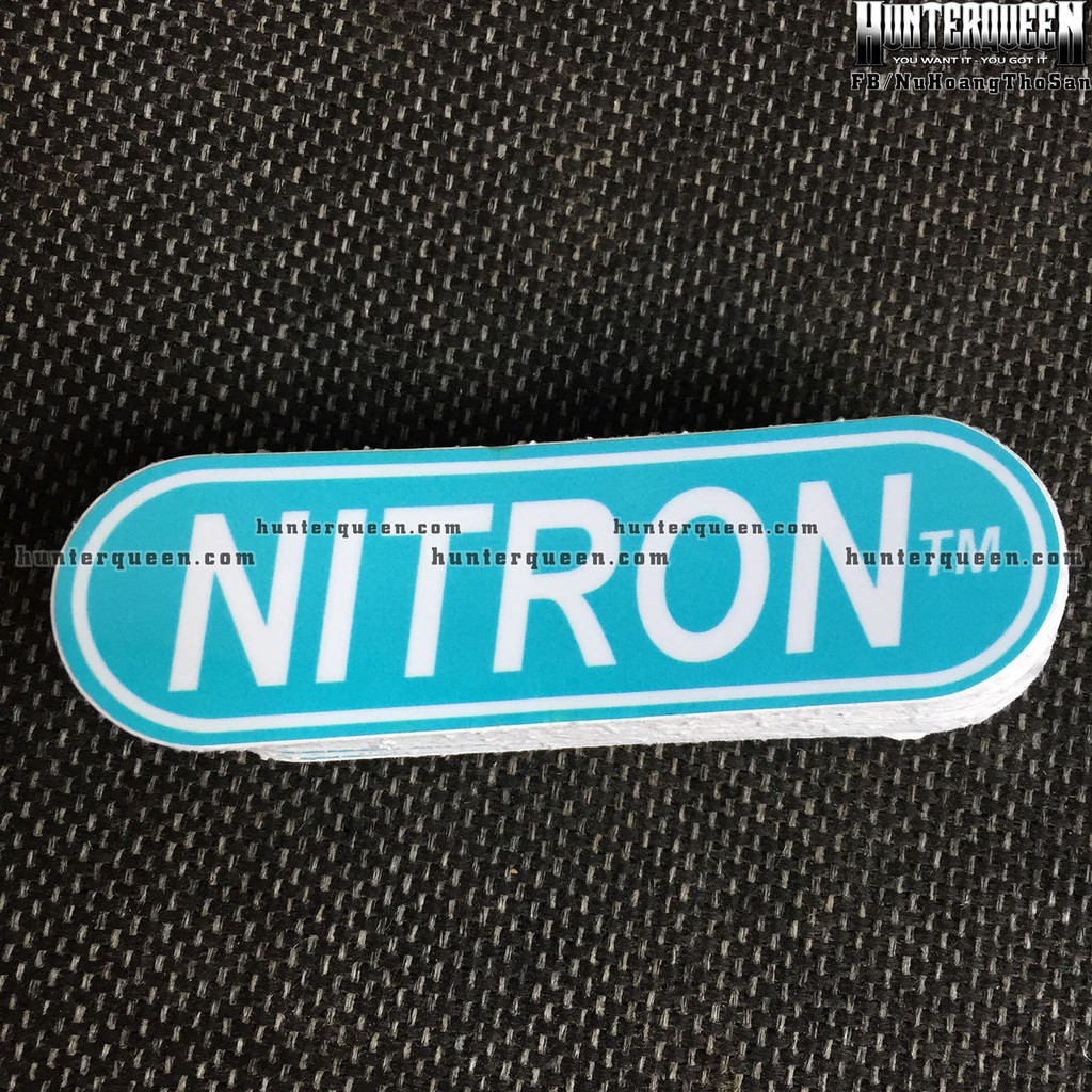 NITRON [10X3cm] decal cao cấp chống nước, sắc nét, bền màu, dính chặt. Hình dán logo trang trí mọi nơi