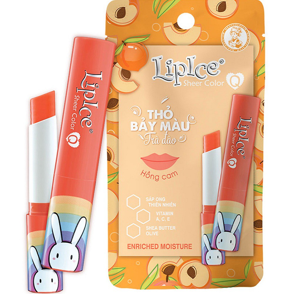 Son Dưỡng Có Màu 2.4G Lipice Sheer Color Q Thỏ Bảy Màu Hồng Cam