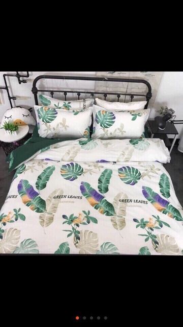 Bộ chăn ga Cotton poly Lá chuối( 3 mẫu)
