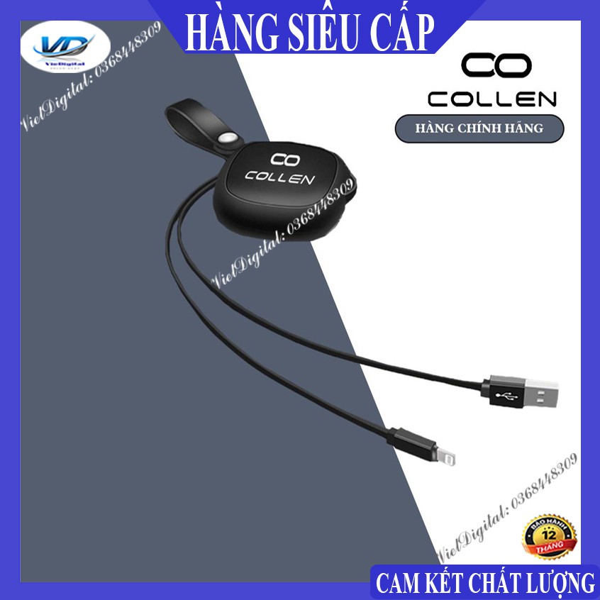 Cáp sạc Lightning IPHONE đa năng kéo dài dạng dây rút kéo 2 đầu,