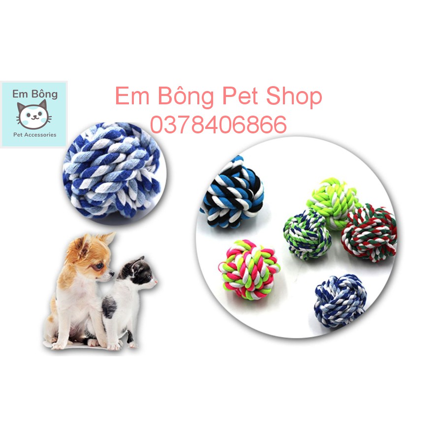 ☘️ Đồ chơi thú cưng: Bóng cuộn thừng tập cắn cho chó 🐶