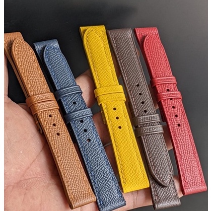Dây đồng hồ handmade - Da bò Epsom- Bảo hành 12 Tháng