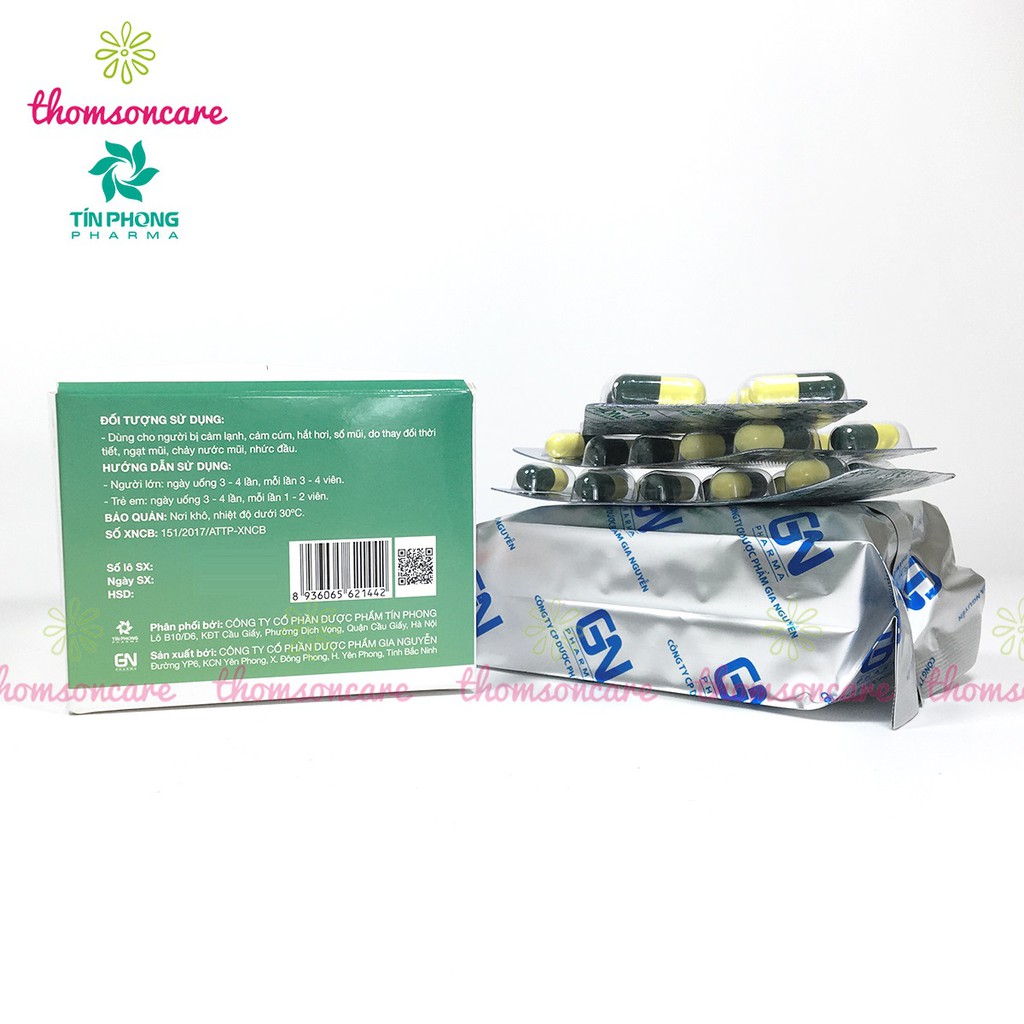 Cảm cúm Tín Phong - hộp 100 viên - cải thiện triệu chứng cảm lạnh, hắt hơi, sổ mũi, ngạt mũi từ thảo dược