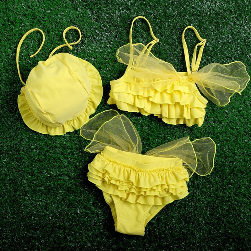 Set Đồ Bơi Ba Mảnh Màu Sắc Ngẫu Nhiên Cho Bé Gái