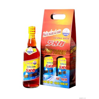 Cặp 2 chai nước mắm nha trang 584 ( 40N)- chai thủy tinh