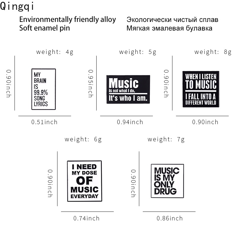 Huy hiệu cài áo Miss Zoe bằng kim loại tráng men màu trắng đen đơn giản làm quà tặng