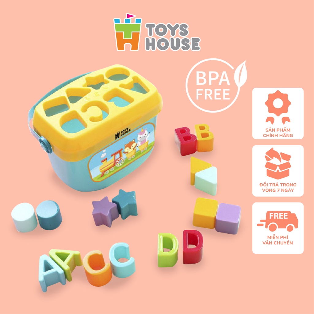 Đồ chơi giáo dục sớm thả hình khối có quai xách, giúp bé học tập Toyshouse 0702THHE0218