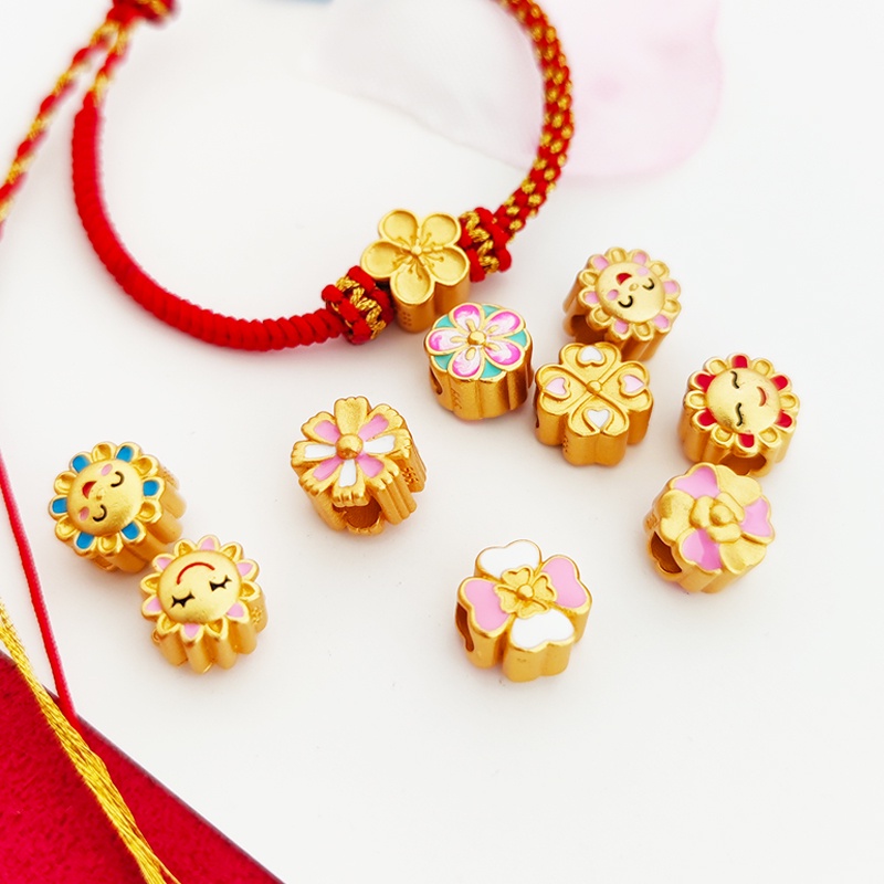 Chuỗi Hạt Bằng Đồng Mạ Vàng Hình Bông Hoa Dùng Làm Trang Sức Thủ Công diy