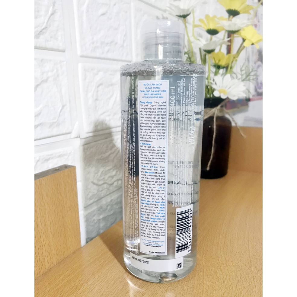 Nước tẩy trang cho da dầu nhạy cảm La Roche-Posay Eau Micellaire Ultra