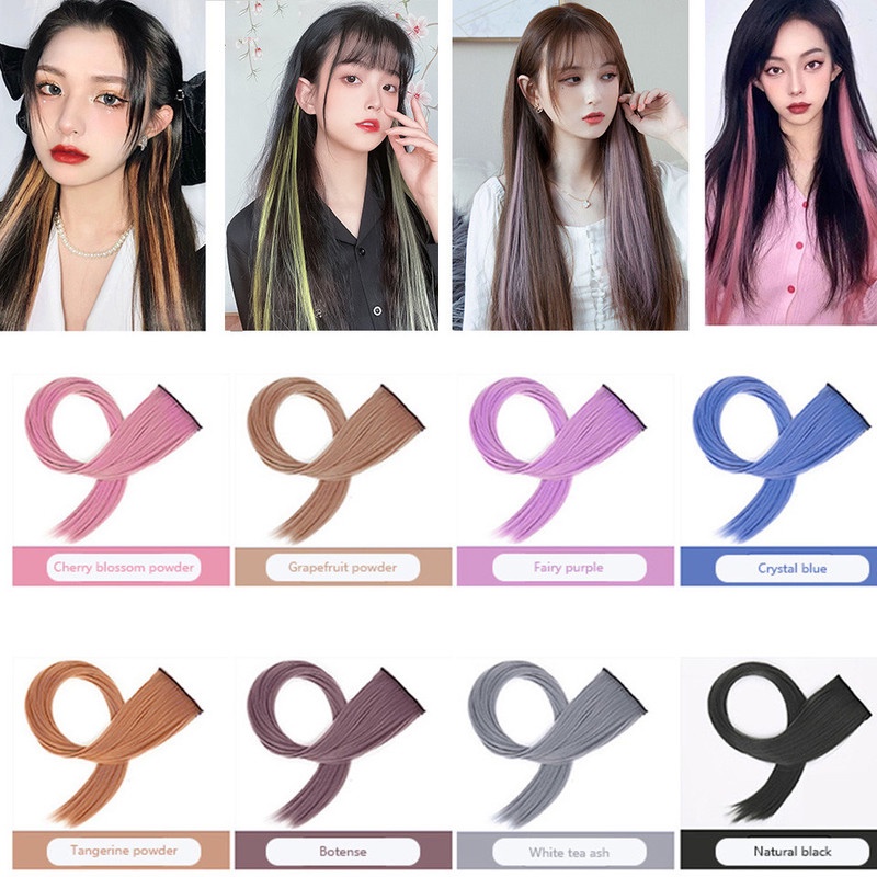 Tóc Giả Kẹp Nối Nhiều Màu Sáng Tự Nhiên Thời Trang