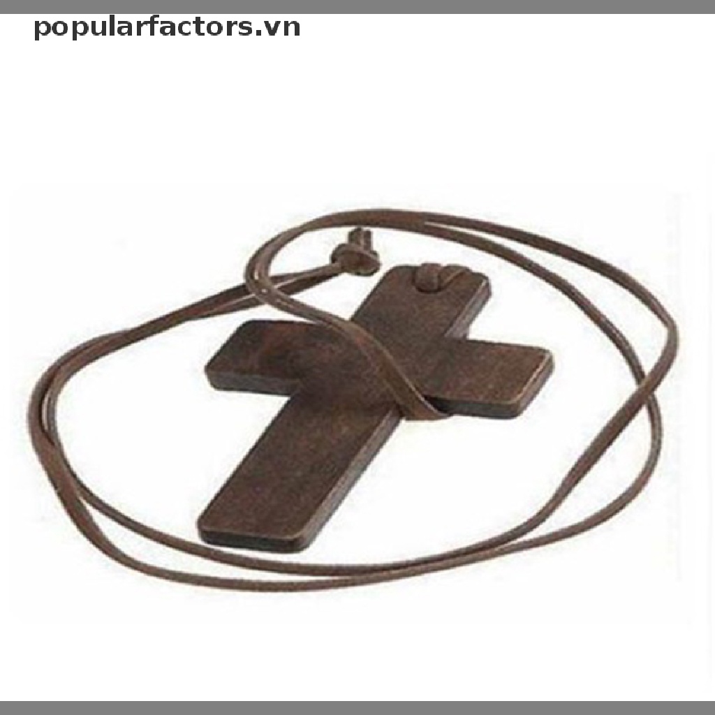 [Phổ Biến] Vòng Cổ Da Mặt Thánh Giá Gỗ Cổ Điển