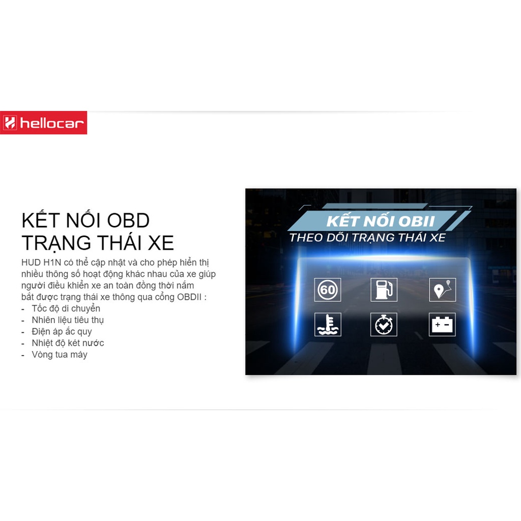 VIETMAP HUD H1N - Màn Hình Hiển Thị Thông Minh - Cảnh báo biển giao thông (bản không có TPMS) | BigBuy360 - bigbuy360.vn