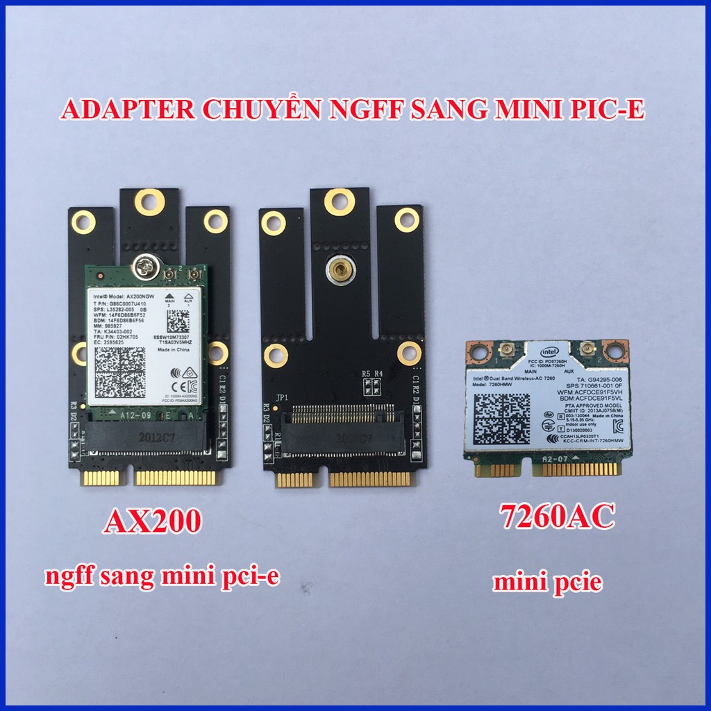 Adapter chuyển chân ngff sang mini pci-e - dùng cho nâng cấp wifi laptop