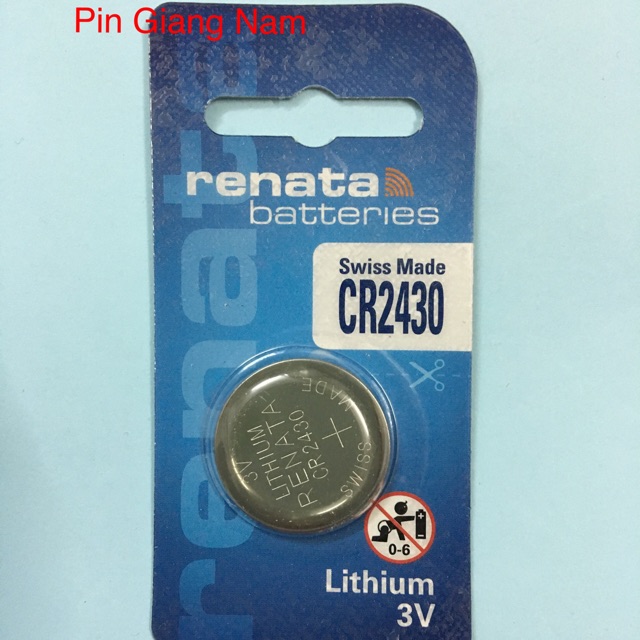 Pin CR2430 Renata Lithium 3V vỉ 1 viên