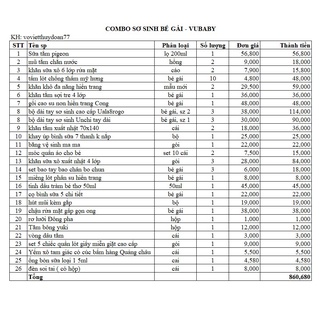 Combo mini Đồ sơ sinh cho bé (combo mới)