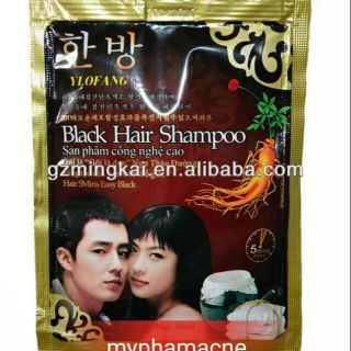 Combo 10 gói dầu gội đen tóc Hàn Quốc black hair shampoo