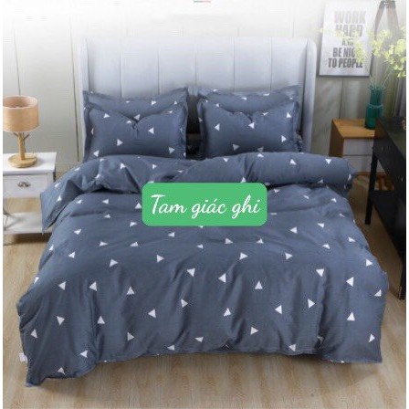 Combo 3 món bộ drap ga giường 1m8x2m,chọn mẫu trên phân loại-MẪU TAM GIÁC GHI