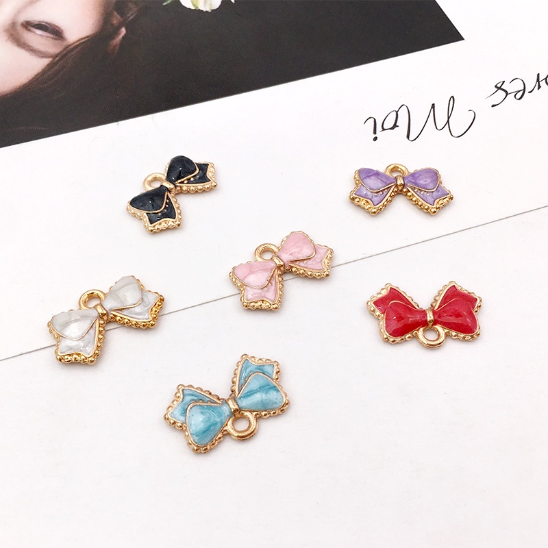 Mặt Vòng cổ Hình Nơ 10 * 15mm Tự Làm Trang Sức Tiện Dụng