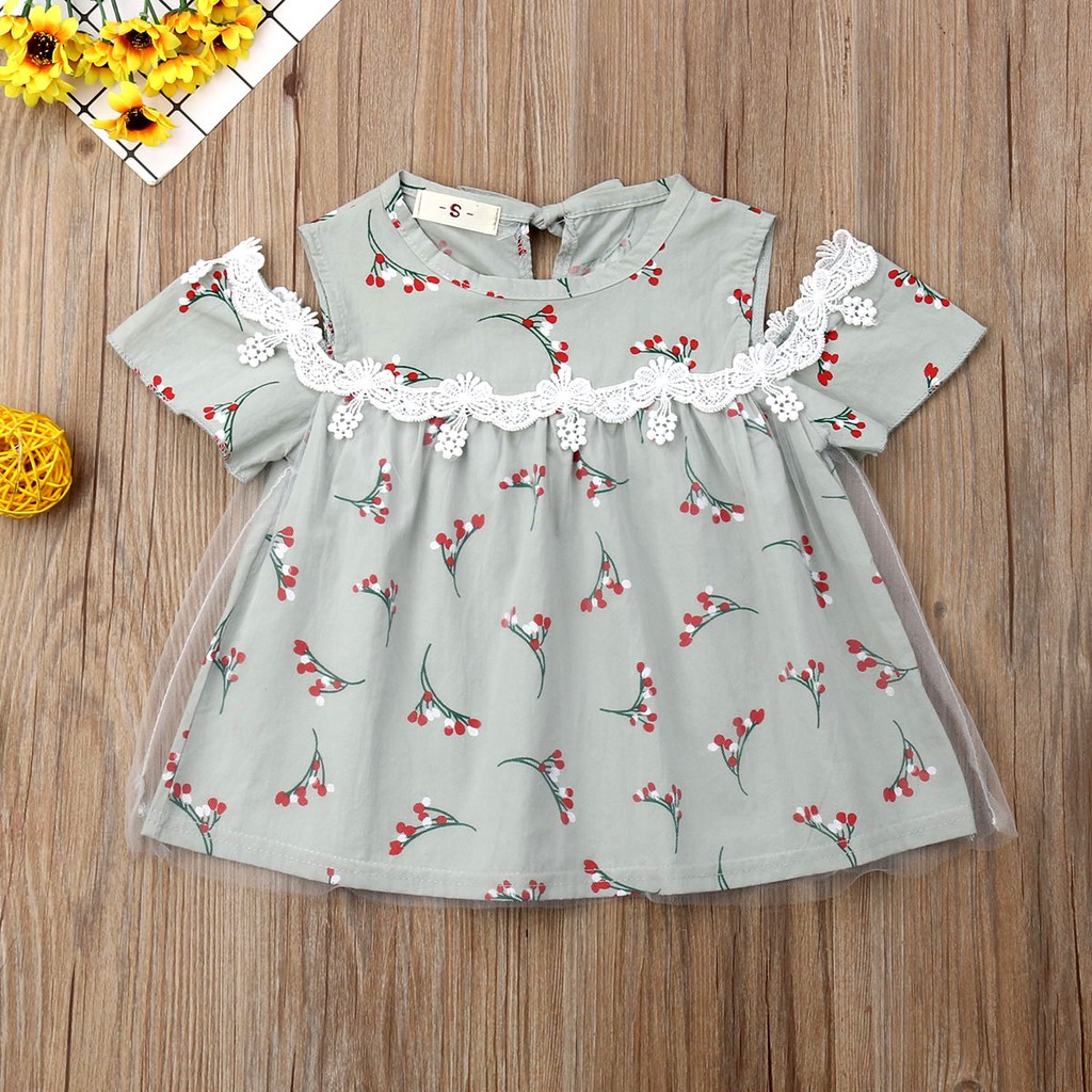 Đầm xoè Tutu phối hoa cho bé gái