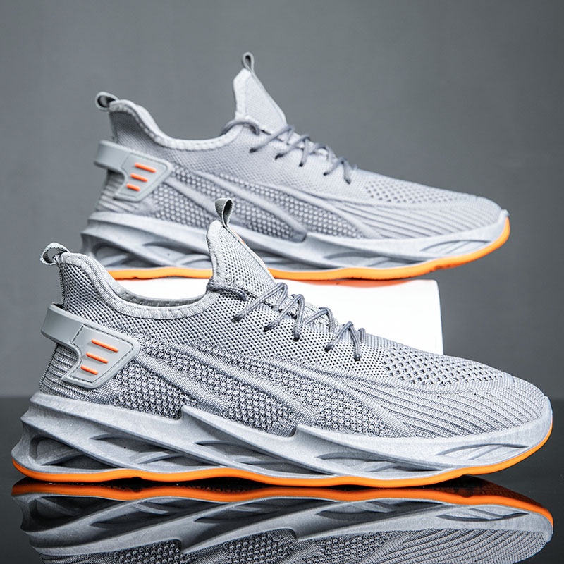 Giày thể thao IELGY cột dây công nghệ flyknit thiết kế đơn giản và gọn gàng dành cho nam giới