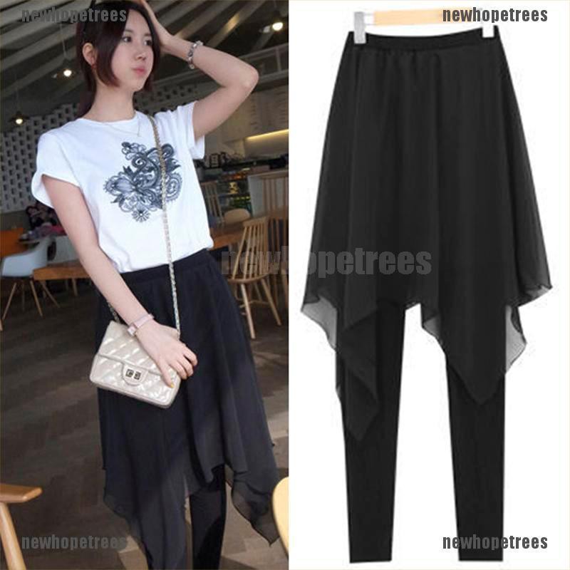 Chân Váy Quần Legging Vải Chiffon Mỏng Plus Size S-5XL