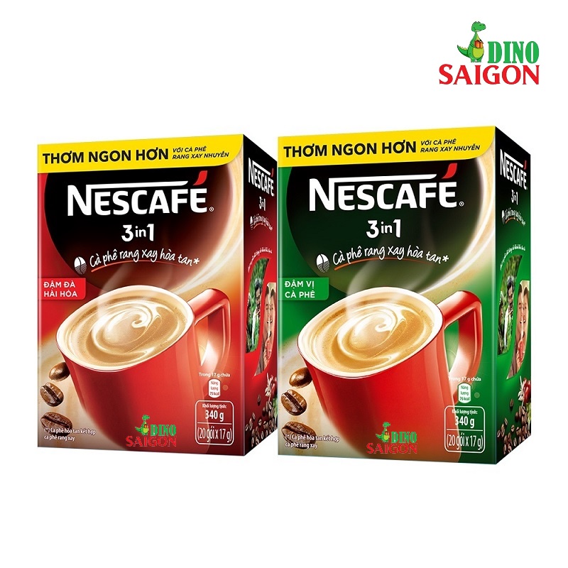 Combo 2 hộp cà phê Nescafe 3in1 Đậm đà hài hòa và Đậm vị cà phê