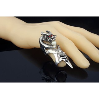 Nhẫn nam titan rồng ngậm long châu Anime độc lạ free size