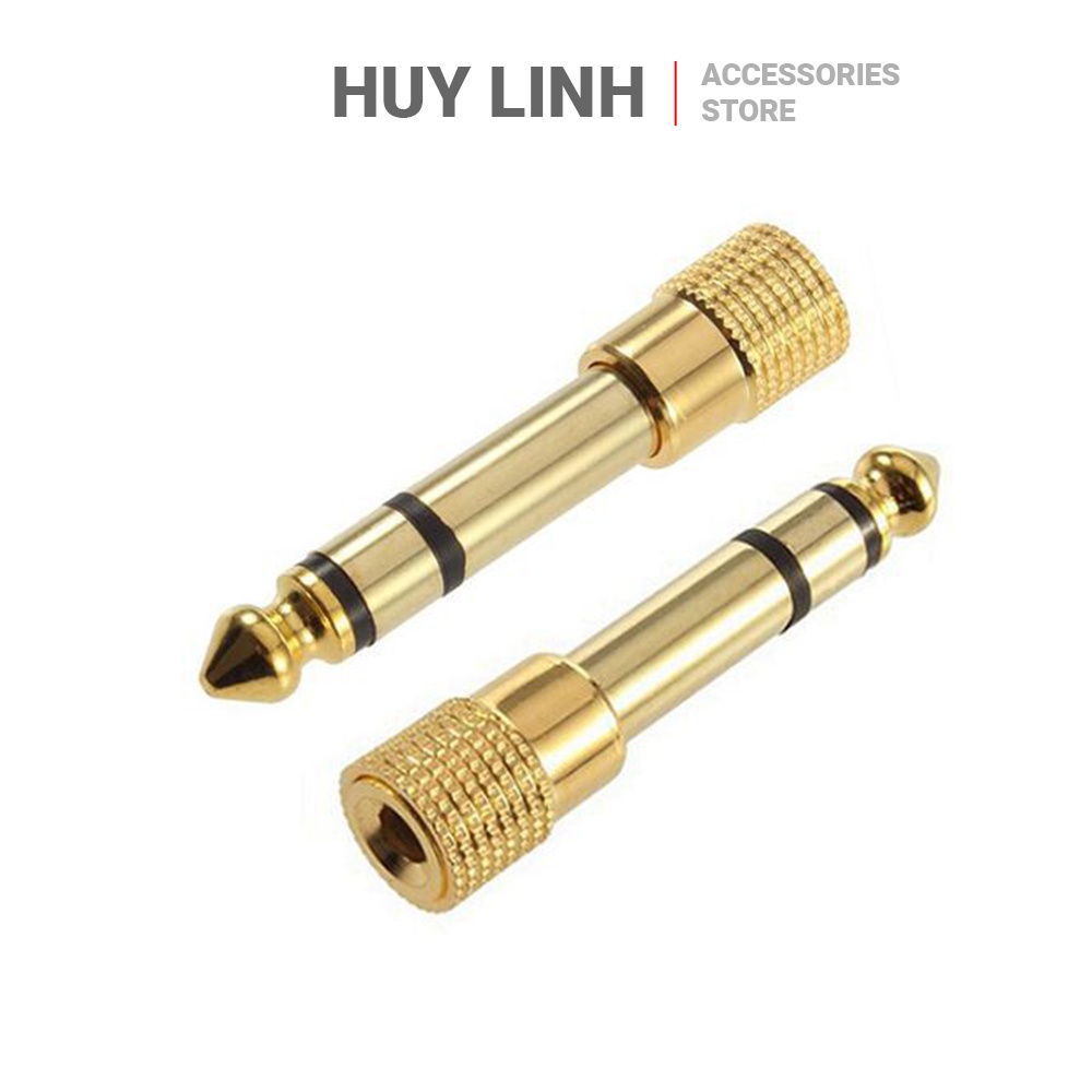 Jack Đầu chuyển 3.5 Ra 6.5 Mạ Vàng - Đầu chuyển cho Tai Nghe Mic Đàn Guitar Điện