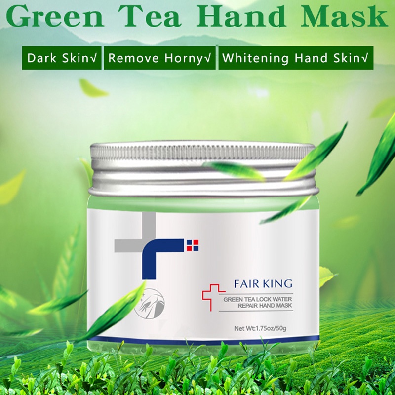 Ready stock Green Tea Lock Water Repair Hand Mask Nourish Moisturizing Whitening Exfoliating Calluses Anti-aging Hand Cream 50G godbless