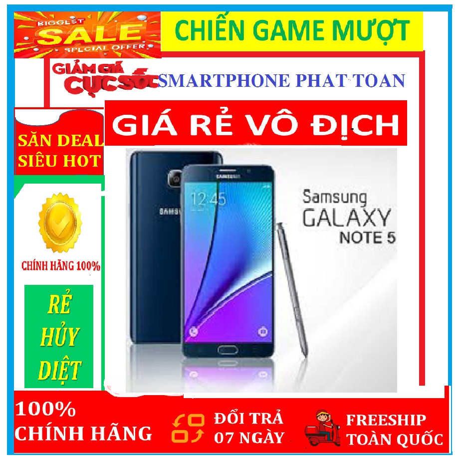 điện thoại Samsung Note5 __SAMSUNG GALAXY NOTE 5 Chính Hãng Ram 4GB bộ nhớ 32GB mới, Pút S-pen nhạy, Pin trâu