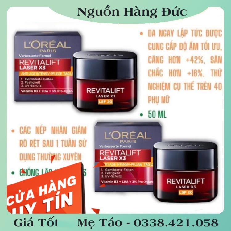 [auth] KEM DƯỠNG DA CHỐNG LÃO HÓA – GIÚP MỜ THÂM NÁM LOREAL REVITALIFT LASER X3, 50ML Nội địa Đức Đủ Bill [Hot]