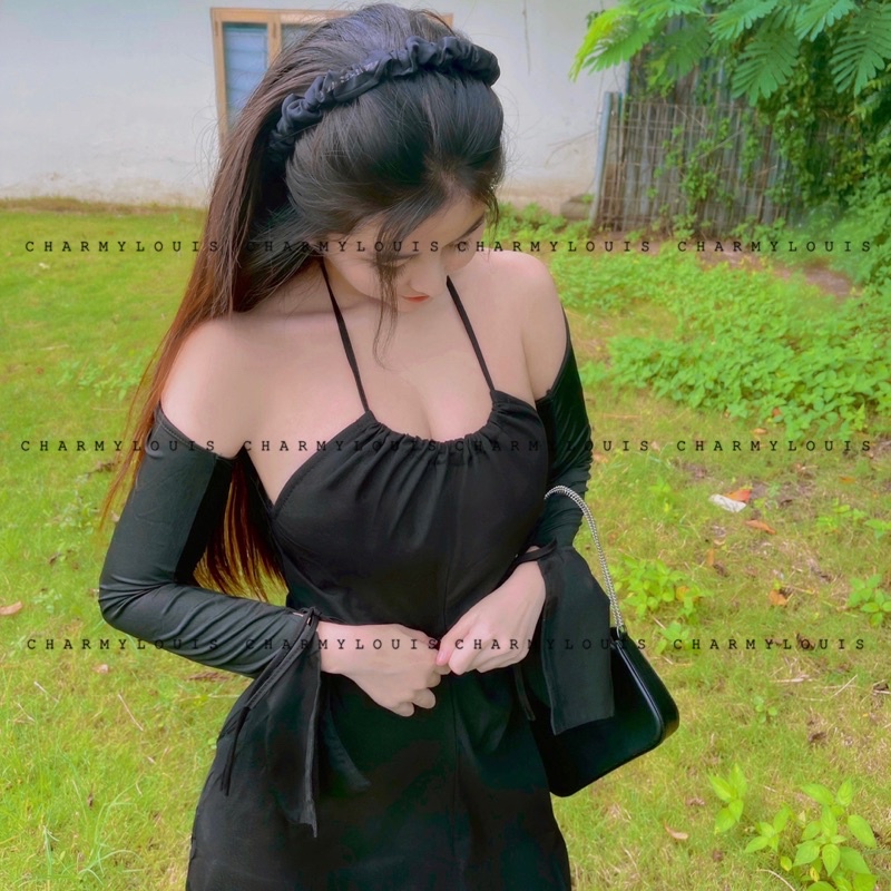 Set Đầm Maxi Cổ Yếm Dark Queen